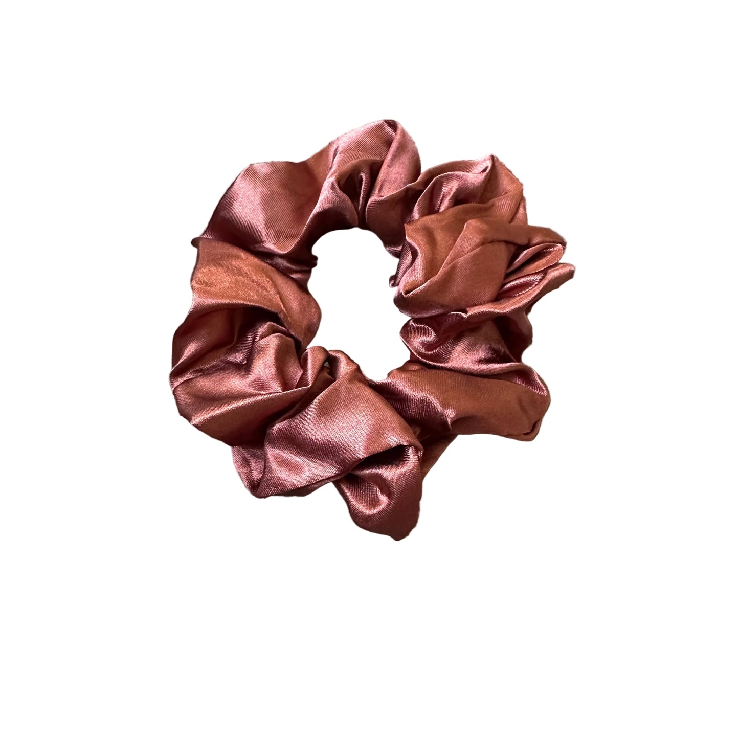 Metallic Pink Satin Scrunchie