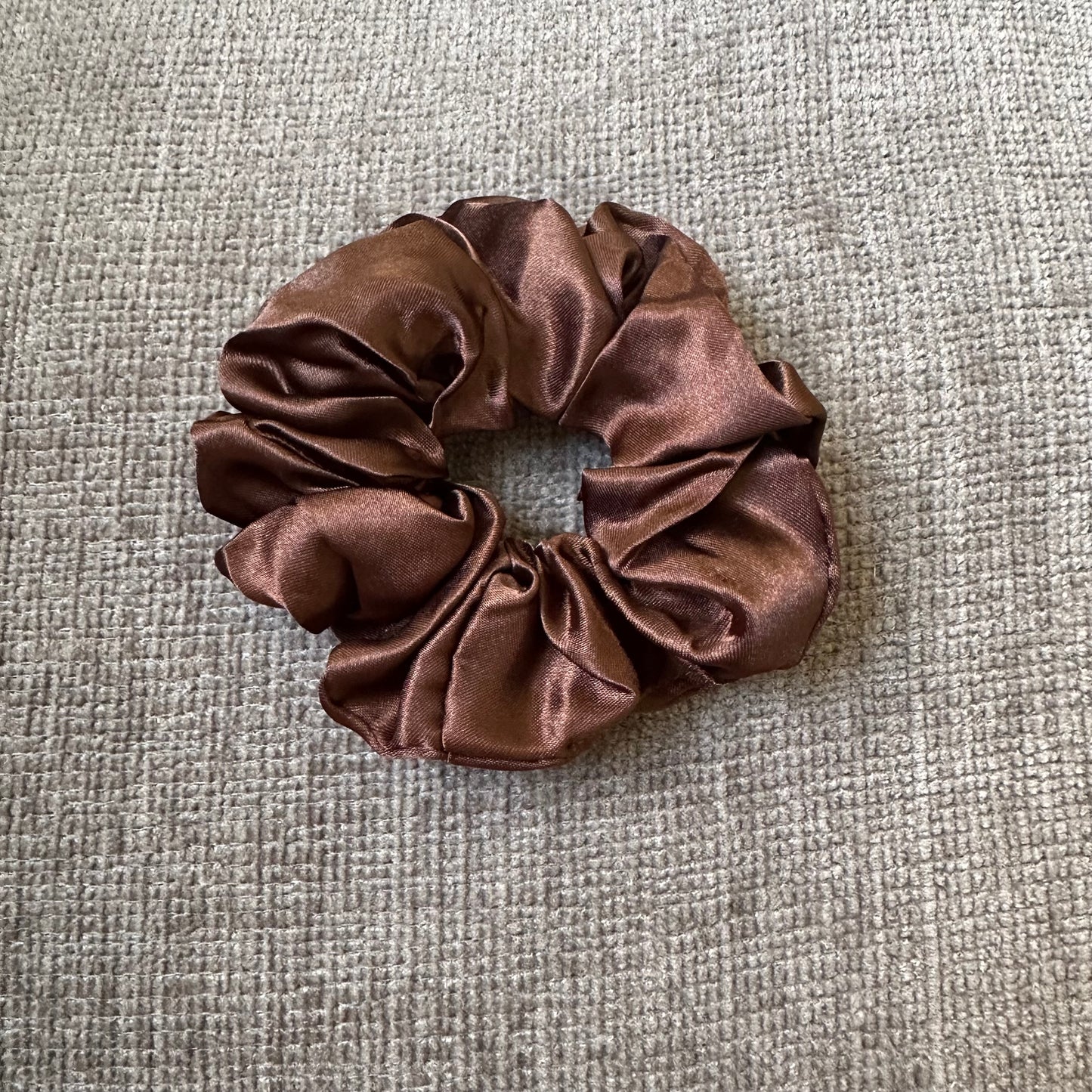 Brown Satin Scrunchie