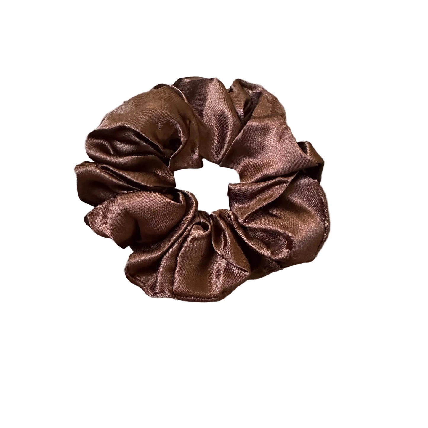 Brown Satin Scrunchie