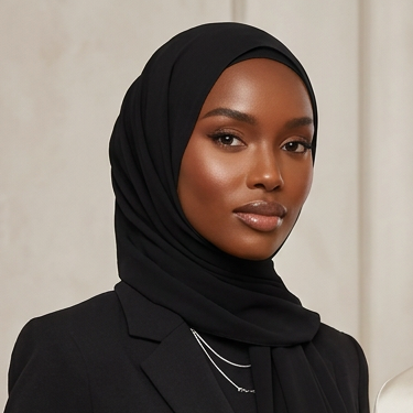 Black Chiffon Hijab