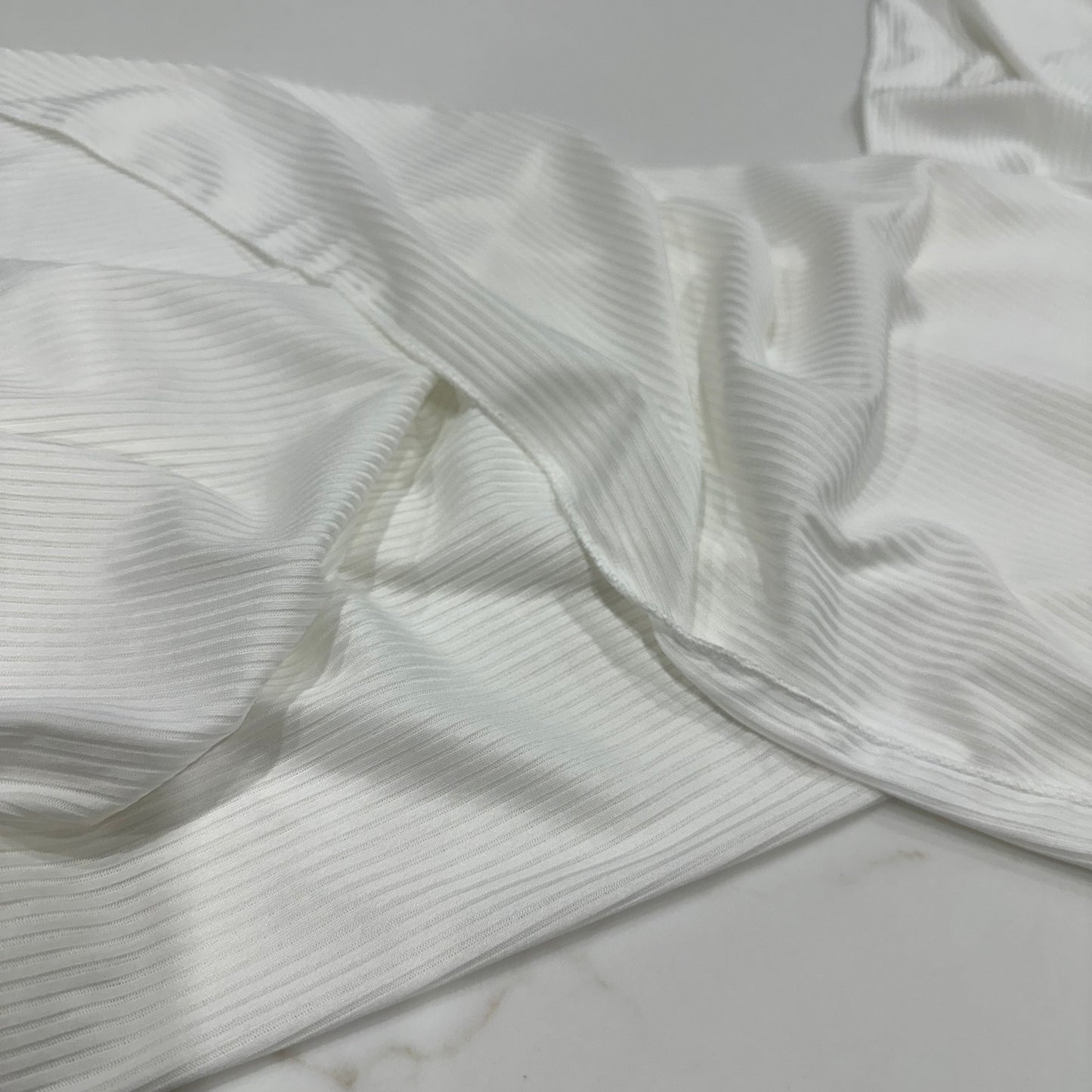 Off White Ribbed Jersey Hijab