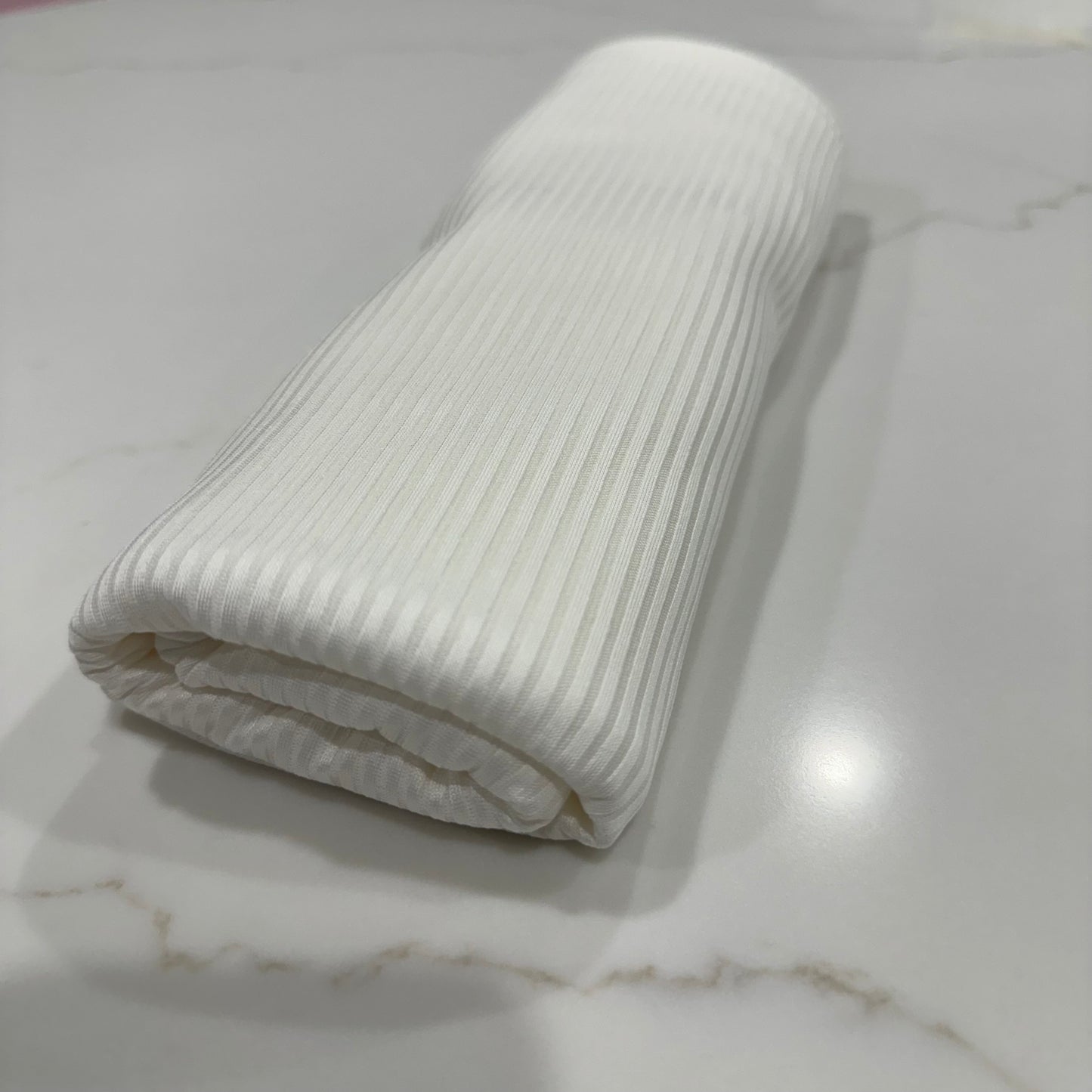 Off White Ribbed Jersey Hijab
