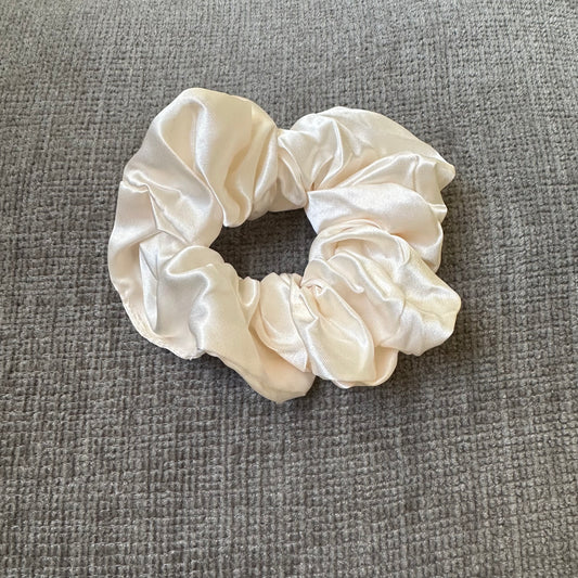 Cream Satin Scrunchie