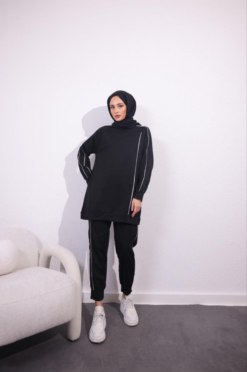 Black Striped Tracksuit