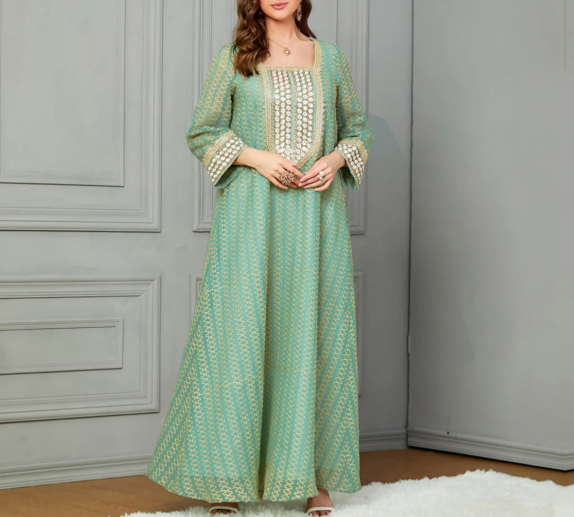 Binita Green Kaftan