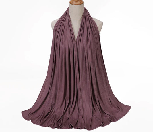 Plum Ribbed Jersey Hijab