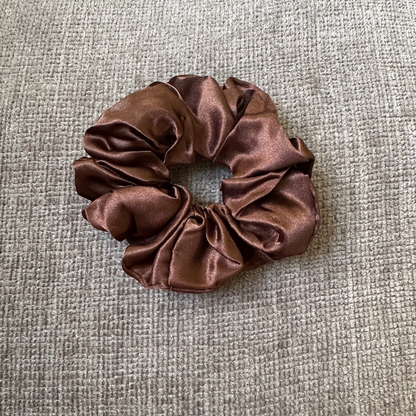 Brown Satin Scrunchie