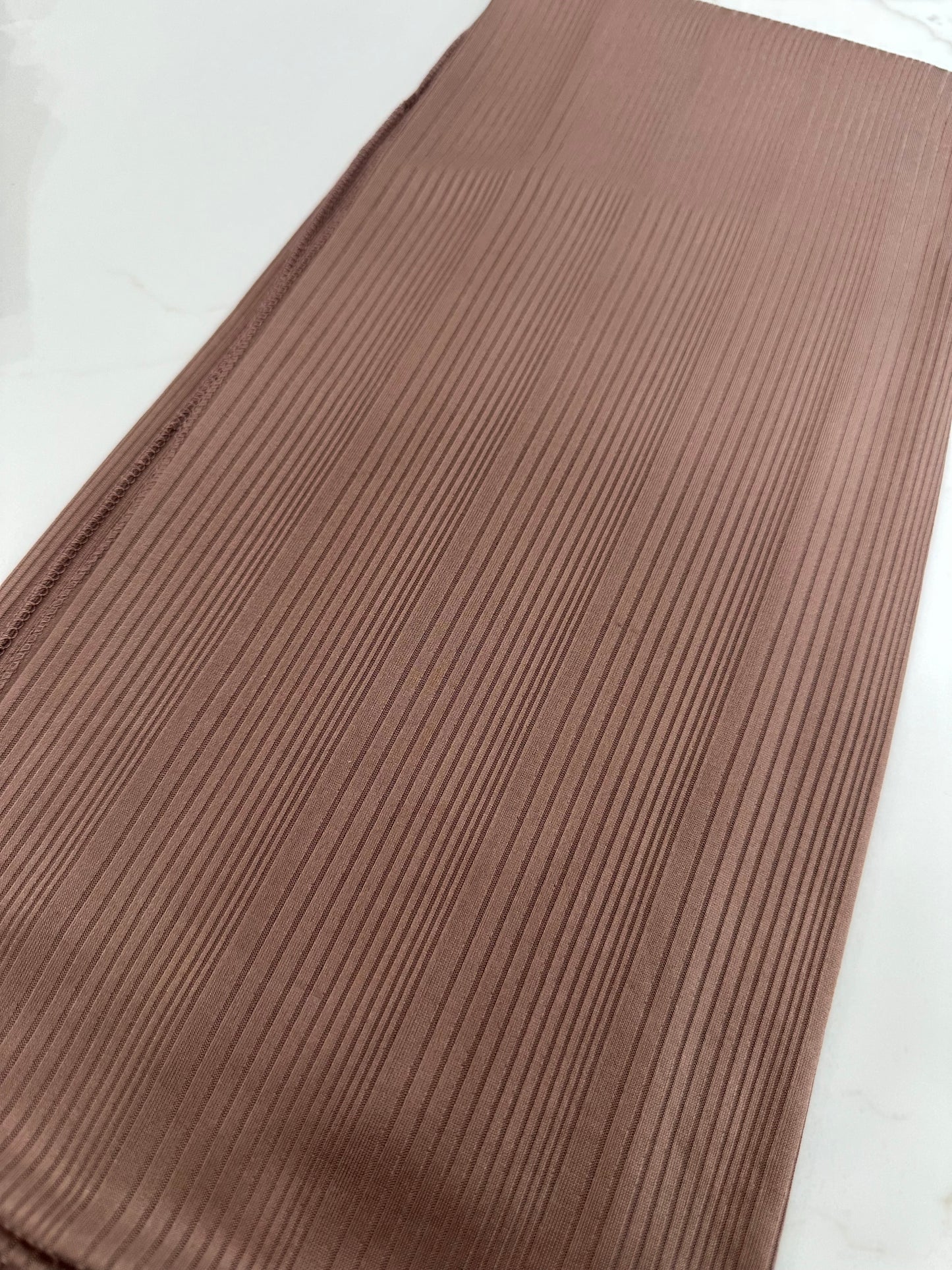 Ribbed Jersey Hijab - Brown