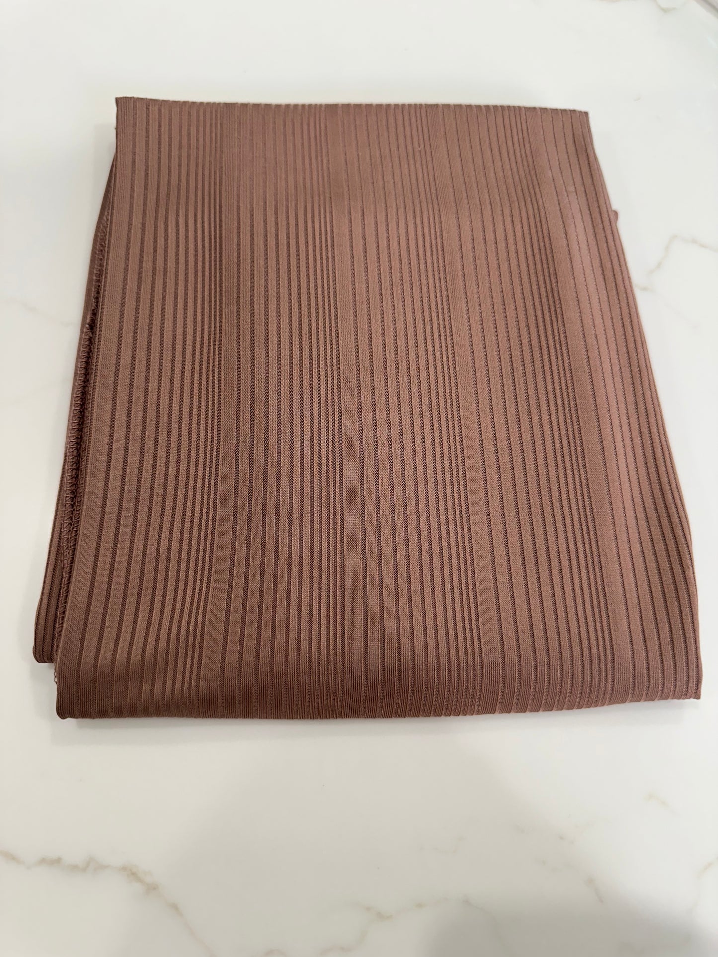 Ribbed Jersey Hijab - Brown