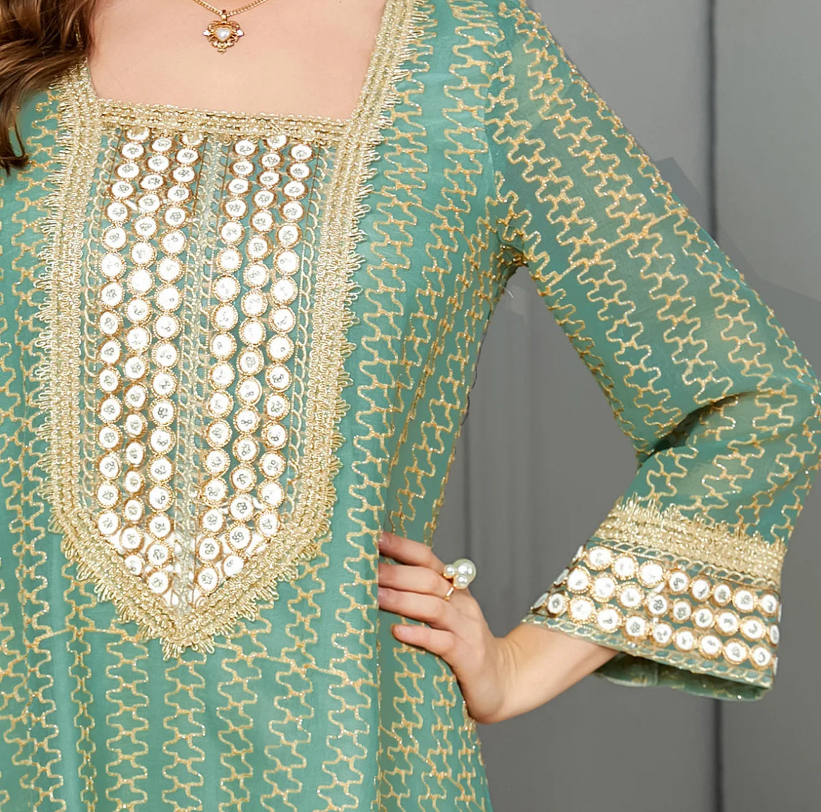 Binita Green Kaftan