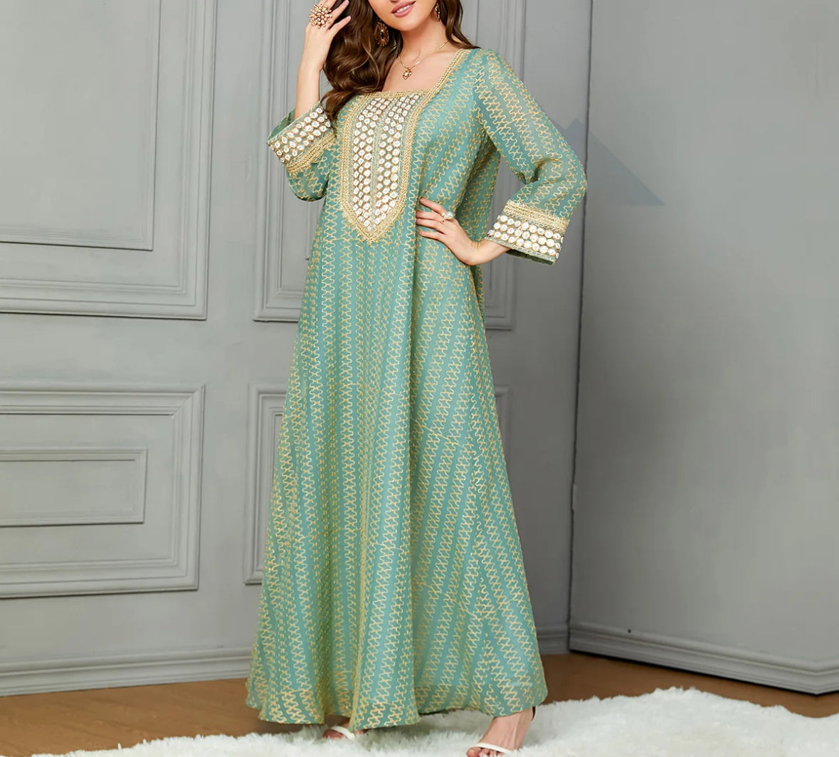 Binita Green Kaftan