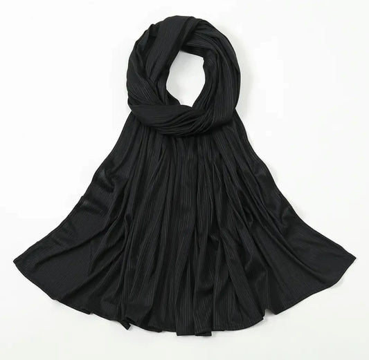 Black Ribbed Jersey Hijab