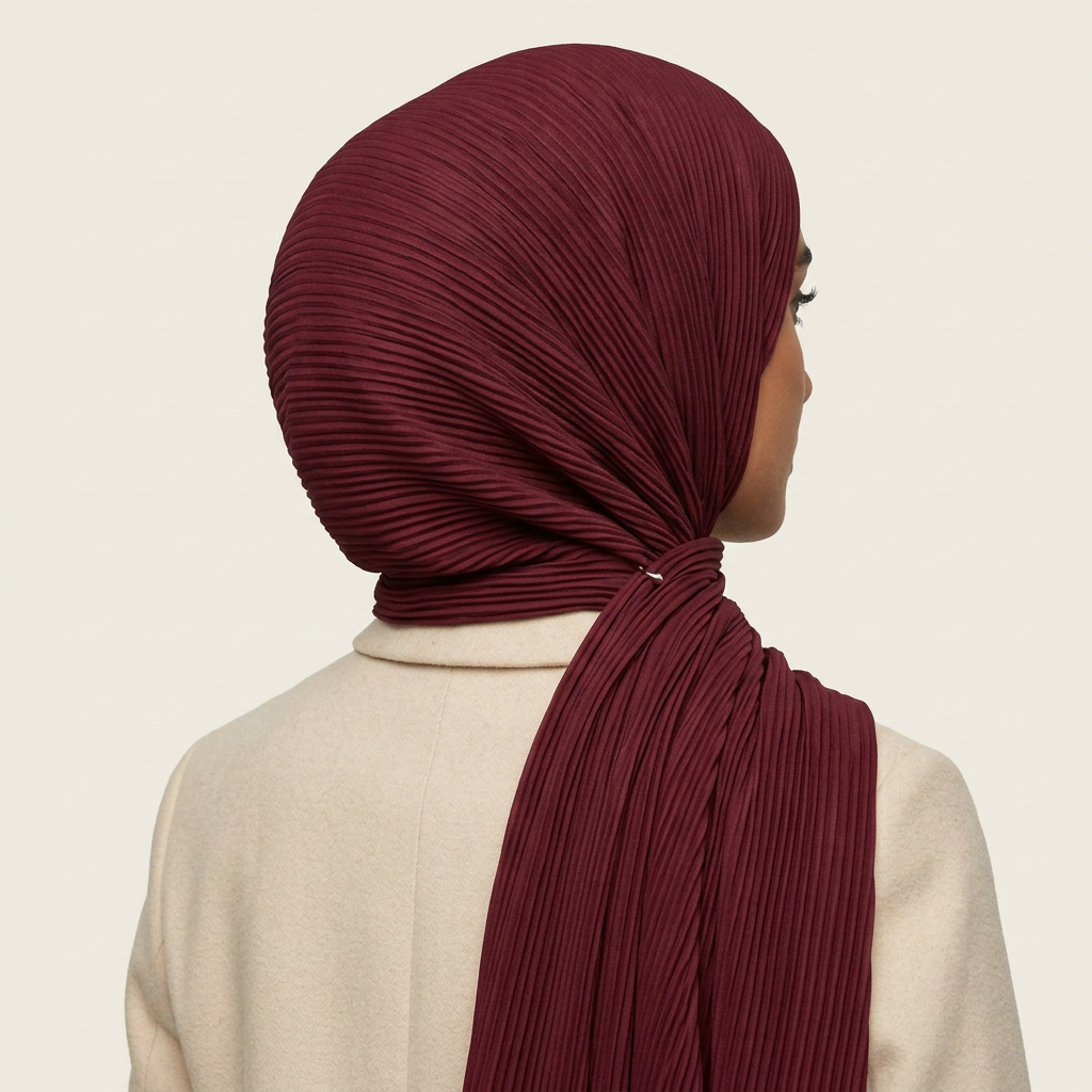 Maroon Ribbed Jersey Hijab