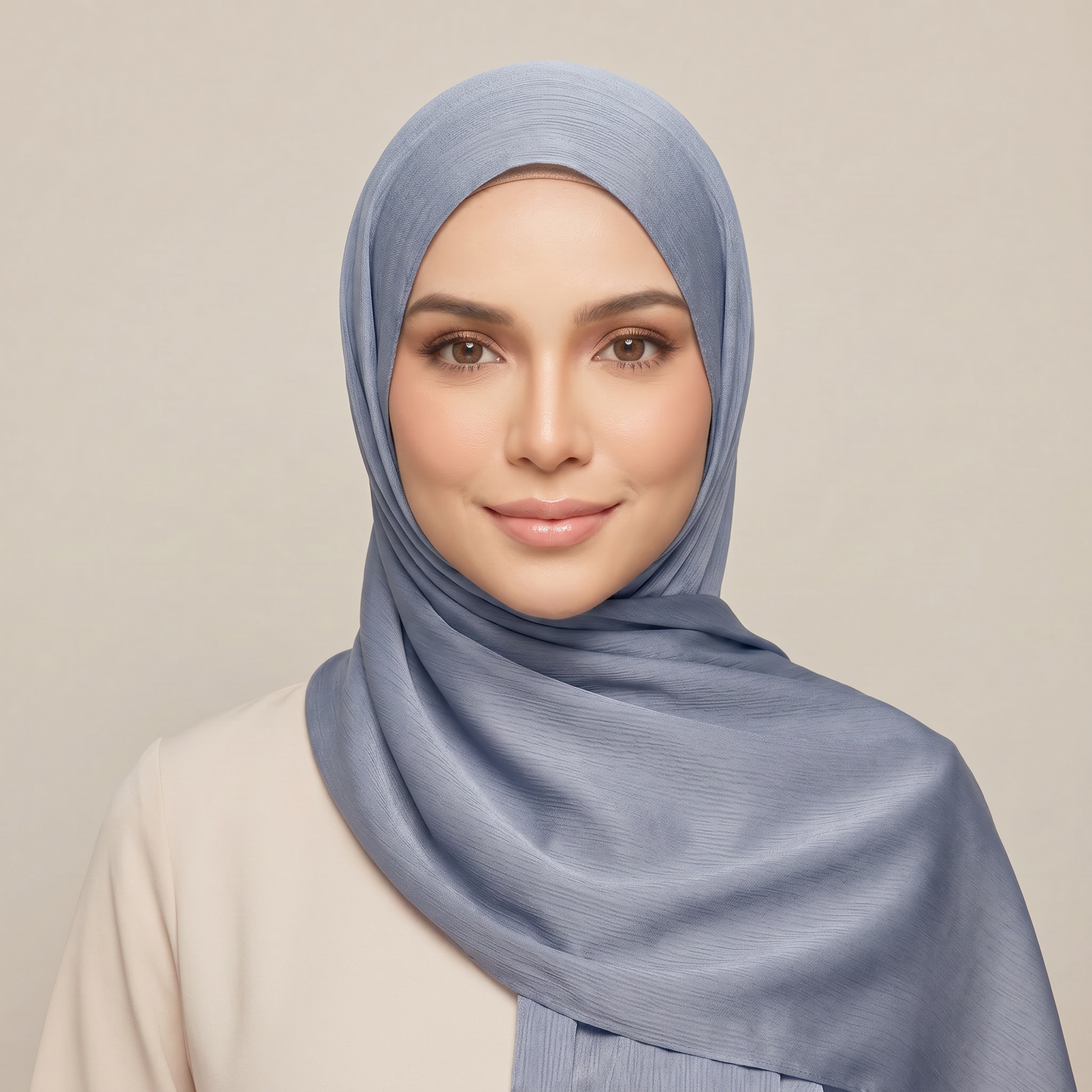 Crepe Satin Hijab - Baby Blue