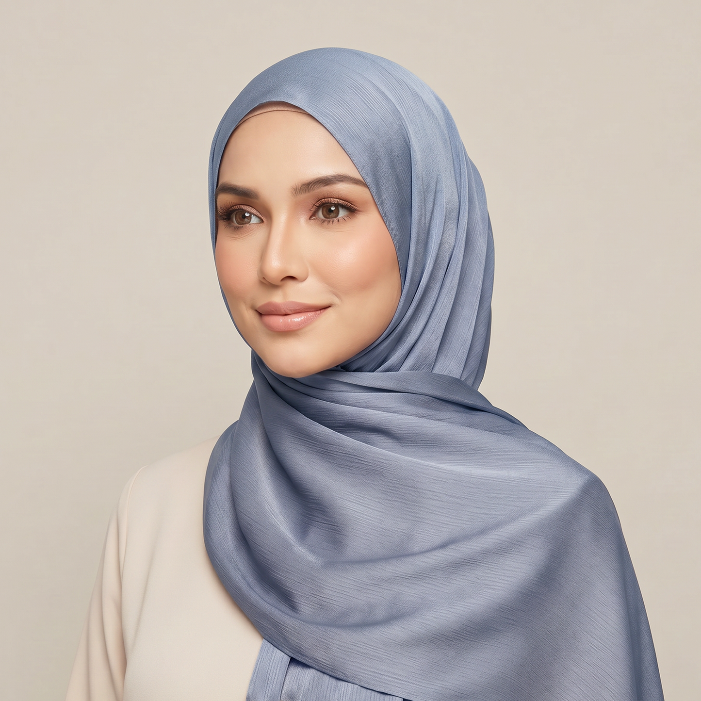 Crepe Satin Hijab - Baby Blue