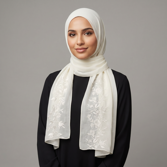 Pearly Petal Voile Hijab